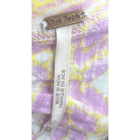 Free People Say The Word Ruched Ivory Combo Long-Sleeve V-Neck Top X-Small - Picture 7 of 10